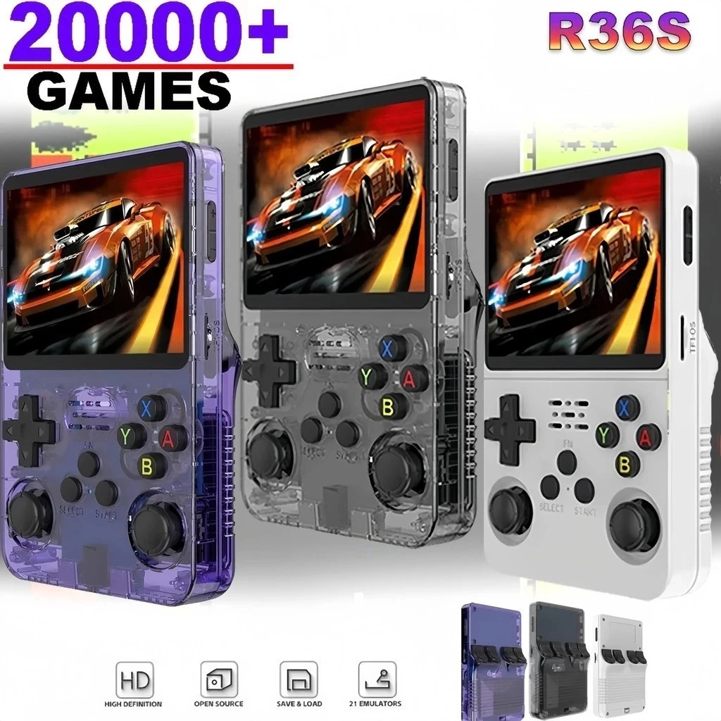 Retro Gaming Kc - ミニR36SレトロハンドヘルドビデオゲームコンソールLinuxシステムポータブルポケットプレーヤープラスゲームスティックPS Vitaボックスイッチ