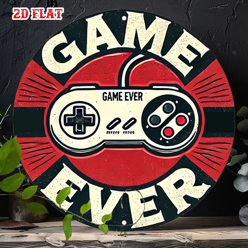 2Dフラット1ピースレトロゲームラウンドアルミサイン、コント - Game Retro Gaming のレビューと価格