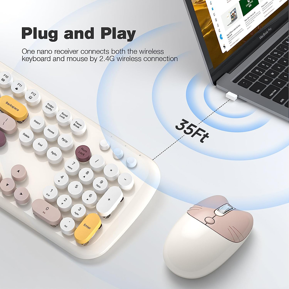 MOFII ワイヤレスキーボードとマウスコンボ、2.4G フ - Retro Gaming Kc のレビューと価格